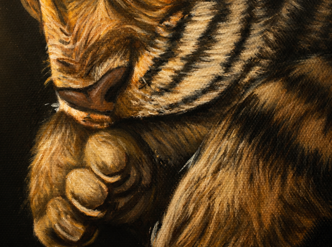 Genesis Collection | Tiger Cubs Original Animal Painting