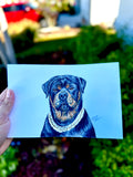 Myke Towers Pup — Original Puerto Rican Pop Culture Dog Art | 5.5 × 8.5