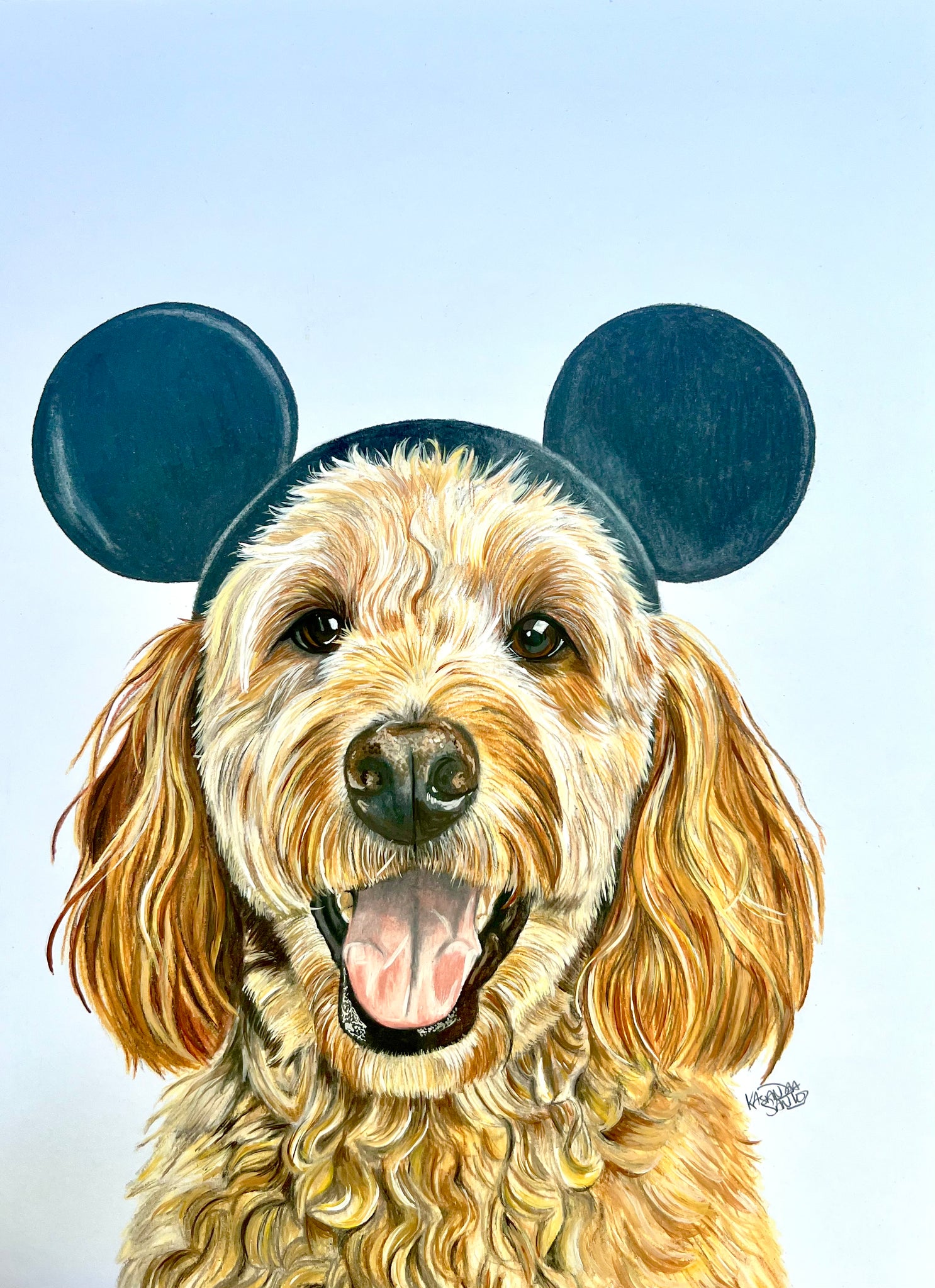 "Goldendoodle Magic" 11 x 14 ' Mixed Media Paper (Copy)