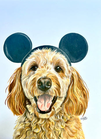 "Goldendoodle Magic" 11 x 14 ' Mixed Media Paper (Copy)