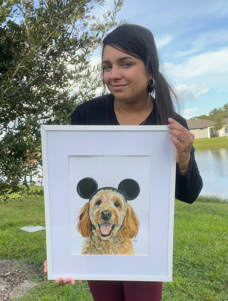 "Goldendoodle Magic" 11 x 14 ' Mixed Media Paper (Copy)