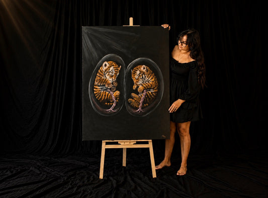 Genesis Collection | Tiger Cubs Original Animal Painting