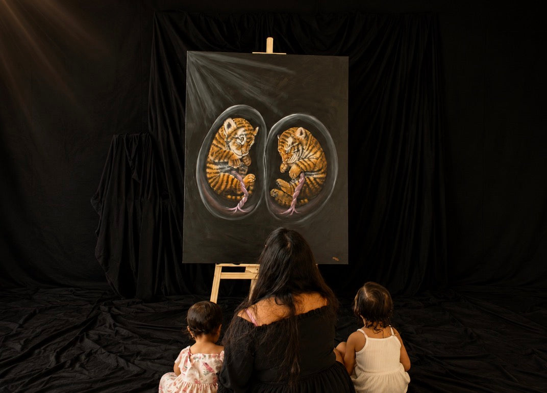 Genesis Collection | Tiger Cubs Original Animal Painting